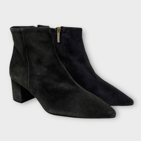 L'AGENCE Jeanne Pointed Toe Gray Suede Ankle Boots Size 39 / US 9 - Picture 1 of 14